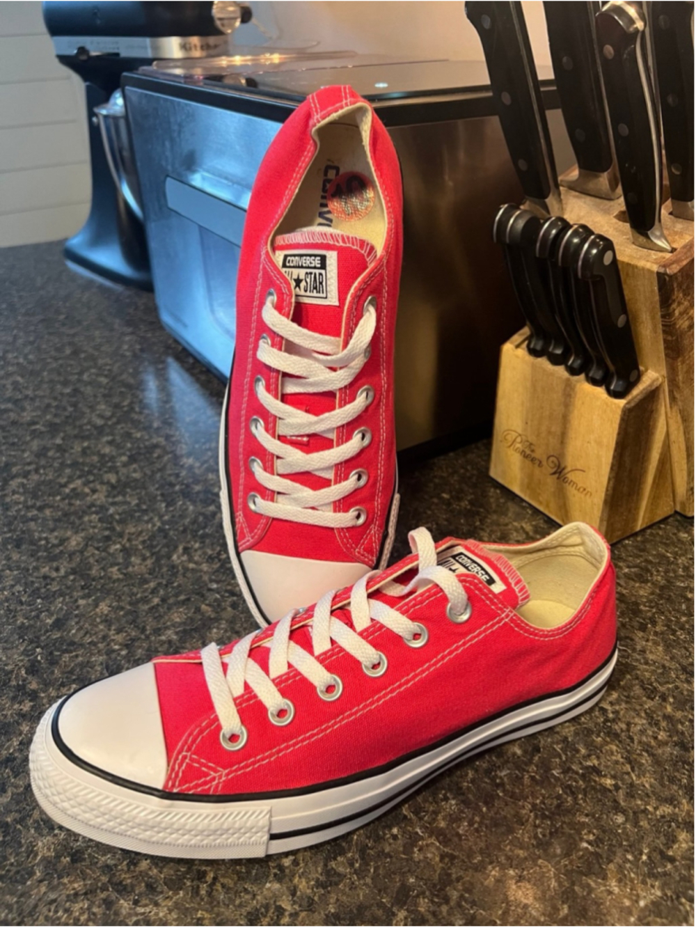 New Converse Low Top Sneakers in Bright Pink with White Accents - Picture 10 of 10